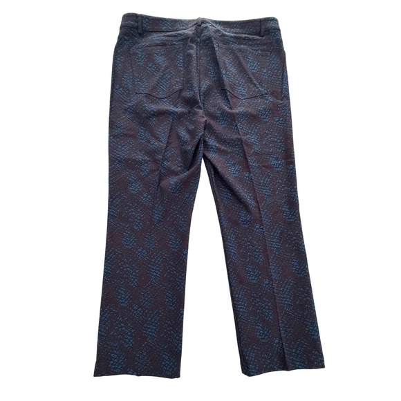 Doncaster Collection Navy Burgundy Jacquard Trousers Pants Womens 16 W416 - Picture 6 of 10